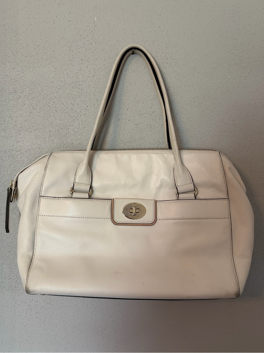 kate spade Cream Leather Top-Handle Tote